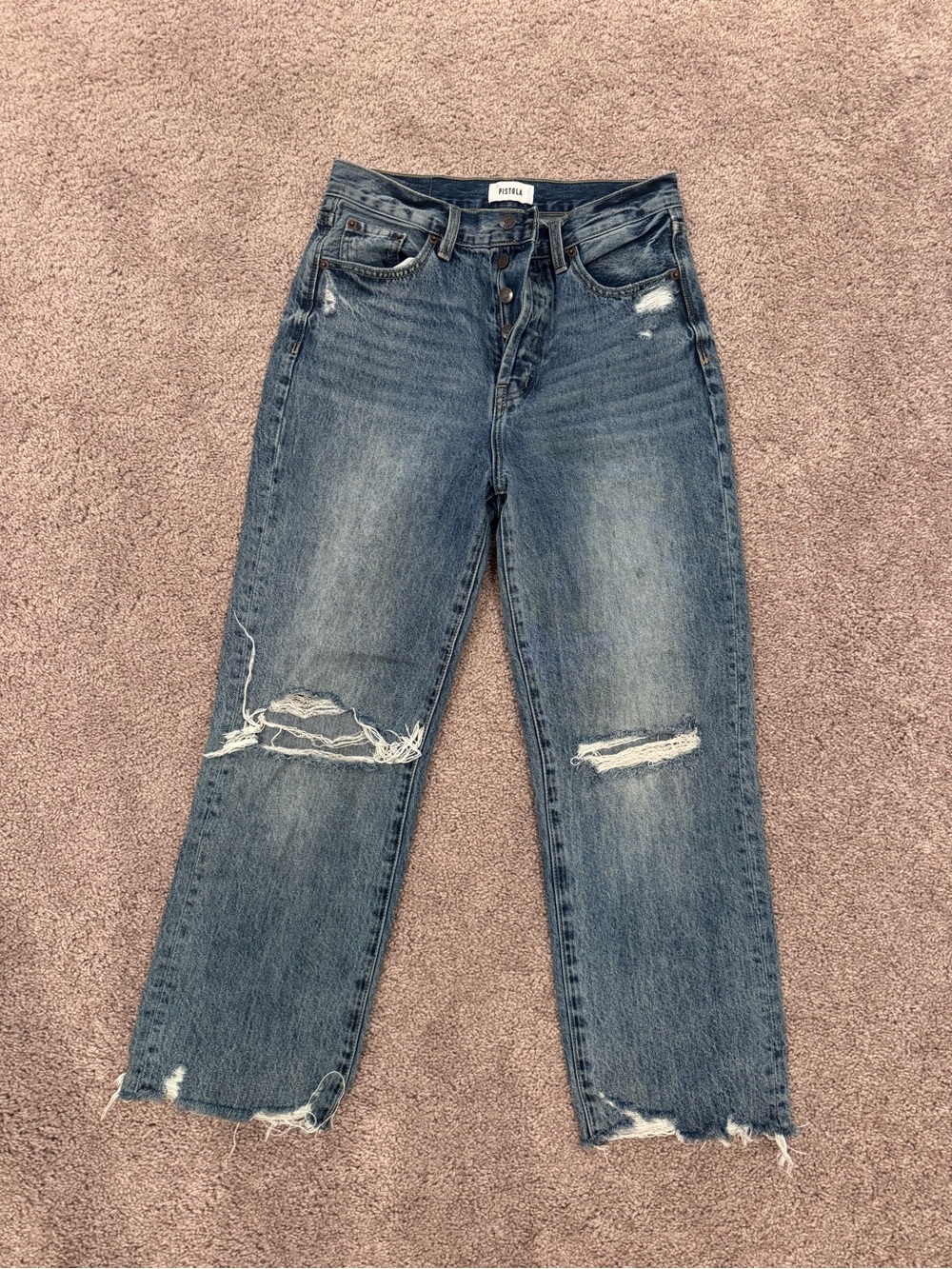 Pistola Cassie High Rise Straight Jeans Play Day Distressed 27